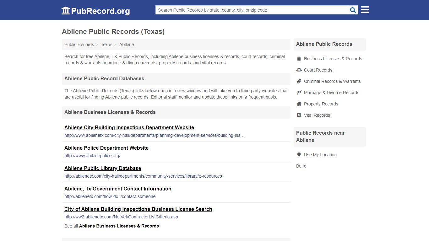 Free Abilene Public Records (Texas Public Records) - PubRecord.org